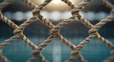 Intricate rope pattern with blurred background photo