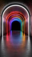 Vibrant Neon Tunnel photo