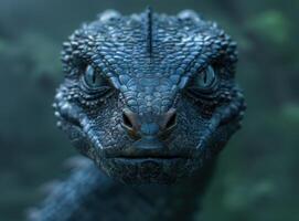 Close up of a scaly reptilian face photo