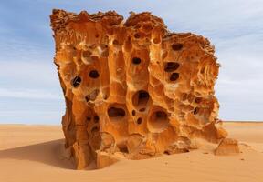 Unique rock formations in the desert photo