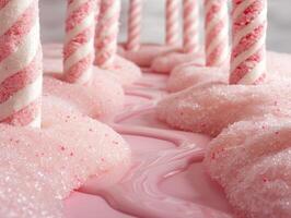 Assortment of pink and white candy canes photo