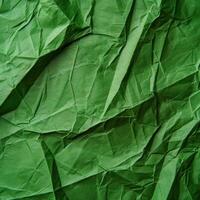 crumpled green paper texture background photo