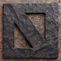 Textured black slate background with geometric frame photo