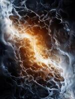Dramatic swirling clouds of smoke and fire photo