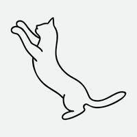 Elegant Minimalist Cat Illustration Simple Line Art Icon for Pet Lovers. vector