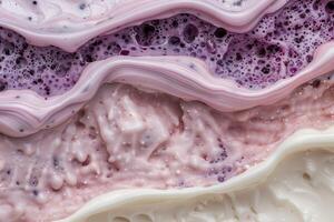 Abstract fluid art background with pink and purple swirls photo