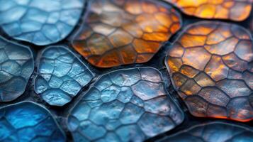 Vibrant abstract pattern of irregular hexagonal shapes photo