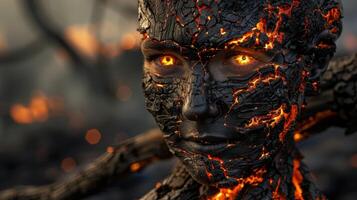 Fiery face of a mysterious entity photo