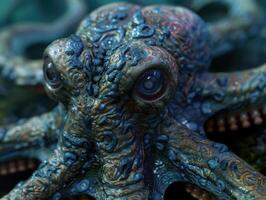 Intricate octopus with vibrant colors and patterns photo