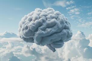 Surreal cloudy brain in the sky photo