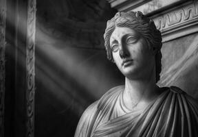 ancient greek statue of a woman in a classical pose photo