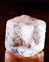 Closeup of a large crystal of clear ice photo