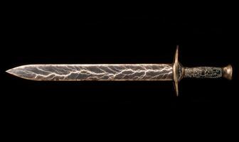 Ornate fantasy sword with lightning bolt pattern photo