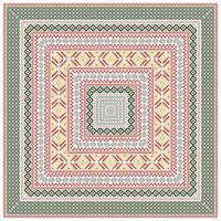 Square Traditional folk print pattern scarf composed of red and white squares in a checkerboard design. vibrant and intricate geometric pattern composed of squares and diamond shapes scarf. vector