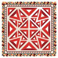 A cozy red and white quilt with bold geometric designs, ideal for adding a touch of elegance to your home decor vector