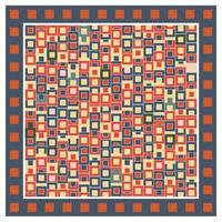 Abstract pattern of overlapping squares in shades of red, yellow, and orange geometric square box shape box.. vector