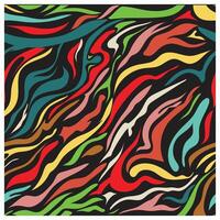 Abstract background featuring vibrant, wavy lines in a spectrum of colors, creating a dynamic and fluid visual effect, Seamless print pattern camouflage vector
