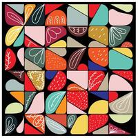 A vibrant abstract design featuring an array of shapes and lines in a kaleidoscope of colors, evoking artistic elegance vector