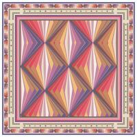 A square pattern filled with diverse geometric shapes and bright colors, offering a lively and artistic appearance. vector