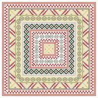Traditional Textiles art and Cultural and a link to heritage print pattern, square shape print scarf. vector