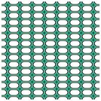 Seamless geometric pattern with stylized white, green, and blue oval shapes on a black background. vector