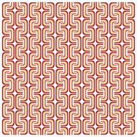 Seamless Line Art Print Pattern, Red and white abstract geometric pattern with repeating wavy lines on a yellow background. vector