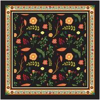 Seamless floral print pattern with various flowers and leaves on a dark background. vector