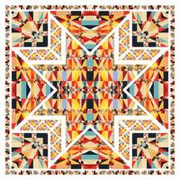 Abstract square pattern featuring intricate designs in various colors and shapes, creating a visually engaging composition. vector