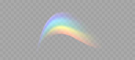 Blurred rainbow refraction overlay effect. Light lens prism effect on transparent background. Holographic reflection, crystal flare leak shadow overlay. vector