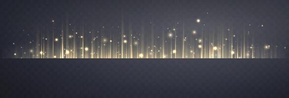 Vertical gold horizontal lines. Speed rays, velocity light neon flow, motion effect, colorful light trails, stripes, laser beams. vector