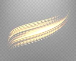 Glowing orange lines. Neon realistic energy speed. Abstract light effect vector