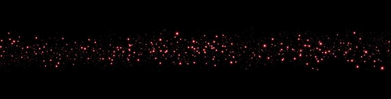 Red glittering dots, particles, stars magic sparks. Dust cloud flare light effect. Red luminous points with smoke. vector
