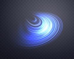 Glowing blue lines. Neon realistic energy speed. Abstract light effect vector