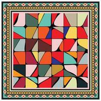 A stunning stained glass pattern bursting with color, beautifully contrasted by a deep black backdrop vector