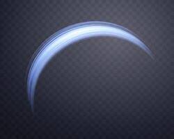 Glowing blue lines. Neon realistic energy speed. Abstract light effect vector