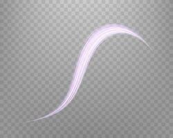 Glowing purple lines. Neon realistic energy speed. Abstract light effect vector