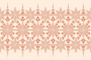 Geometric floral pattern background. Flower ethnic pixel pattern,Aztec style, vector