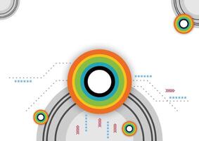 Geometric abstract technology background. Colorful polar circle isolated on a white background. vector