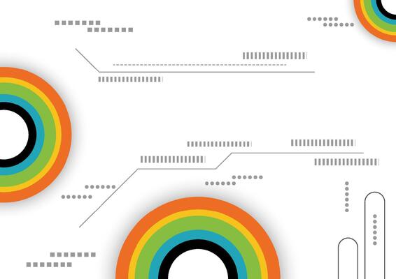 Geometric abstract technology background. Colorful polar circle isolated on a white background.