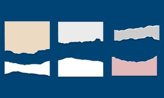 Set of torn ripped paper sheets texture vector
