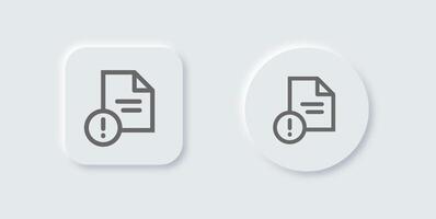 Issue line icon in neomorphic design style. Problem signs illustration. vector