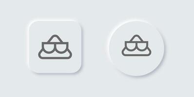 Fraud line icon in neomorphic design style. Cyber signs illustration. vector