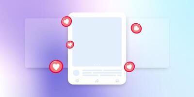 Social media mock up collection. Colorful social media interface. vector