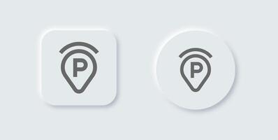 Parking line icon in neomorphic design style. Automobile signs illustration. vector