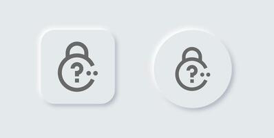 Forget line icon in neomorphic design style. Password signs illustration. vector