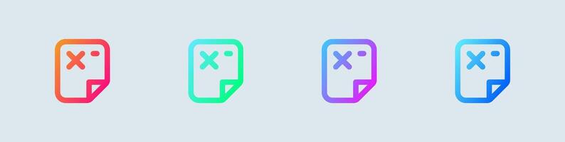 Quit line icon in gradient colors. Arrow signs illustration. vector