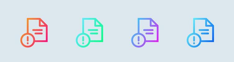 Issue line icon in gradient colors. Problem signs illustration. vector