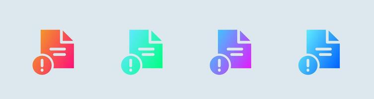 Issue solid icon in gradient colors. Problem signs illustration. vector