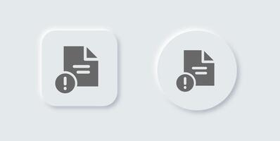 Issue solid icon in neomorphic design style. Problem signs illustration. vector