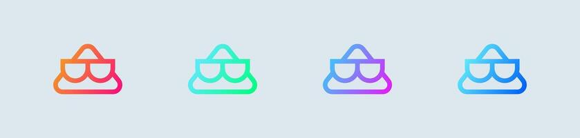Fraud line icon in gradient colors. Cyber signs illustration. vector